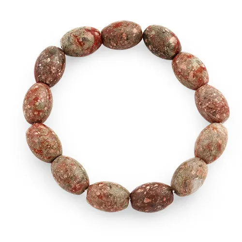 10x14mm Melon Autumn Jasper Gem Stone Bracelet