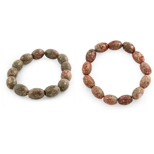 10x14mm Melon Autumn Jasper Gem Stone Bracelet