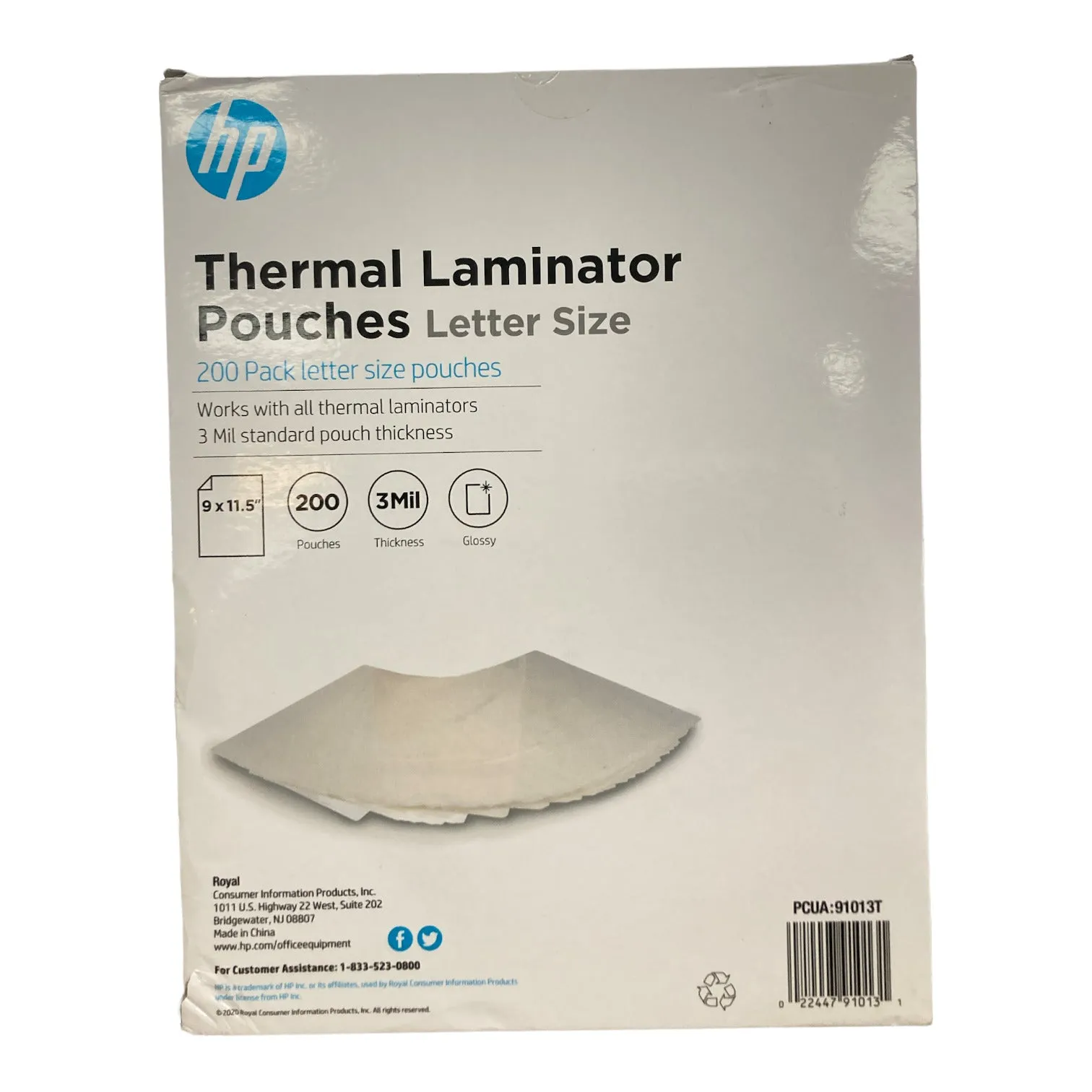 200ct Thermal Laminator Pouches Letter Size - HP Inc.