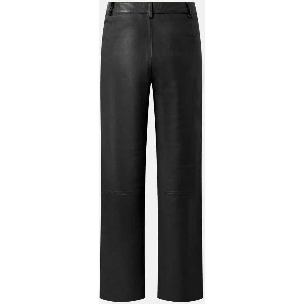 Adele RW leather pants with wide legs / 50240 - Black (Nero)