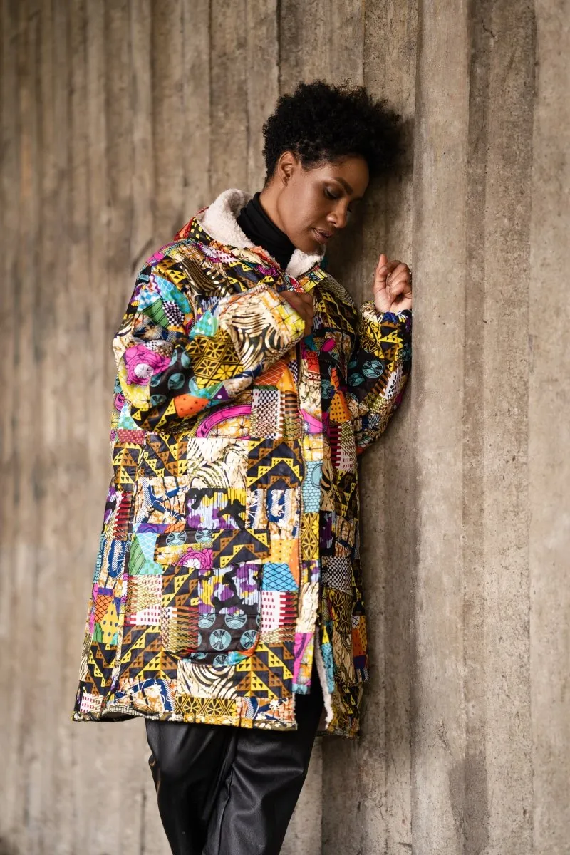 African Parka in Patchwork - African Coat