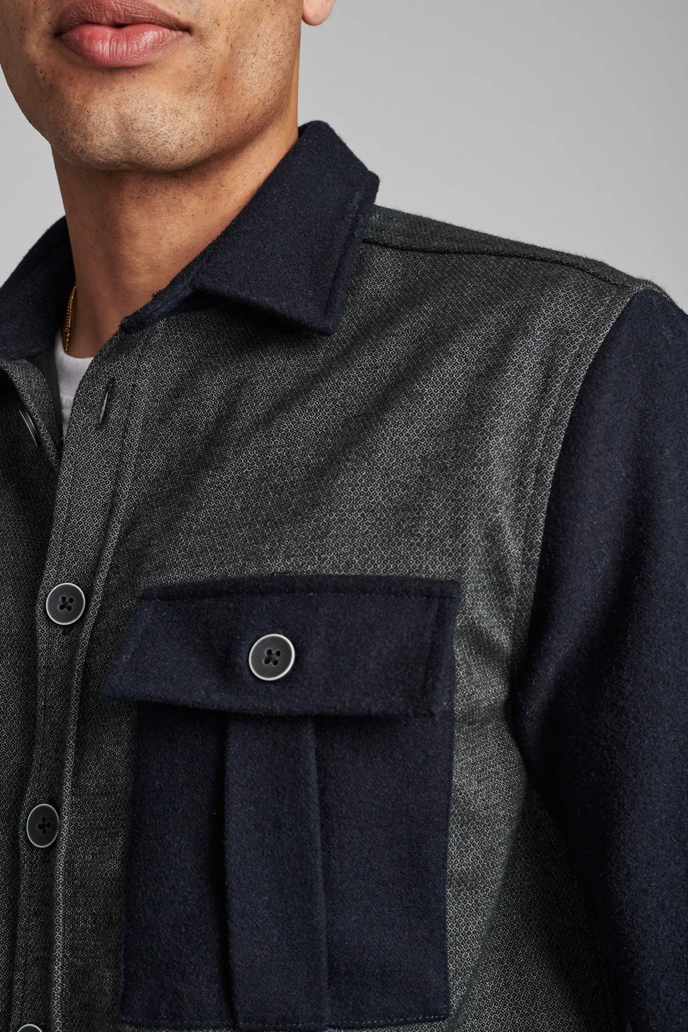 AKHAURO WOOL OVERSHIRT - Sky Captain