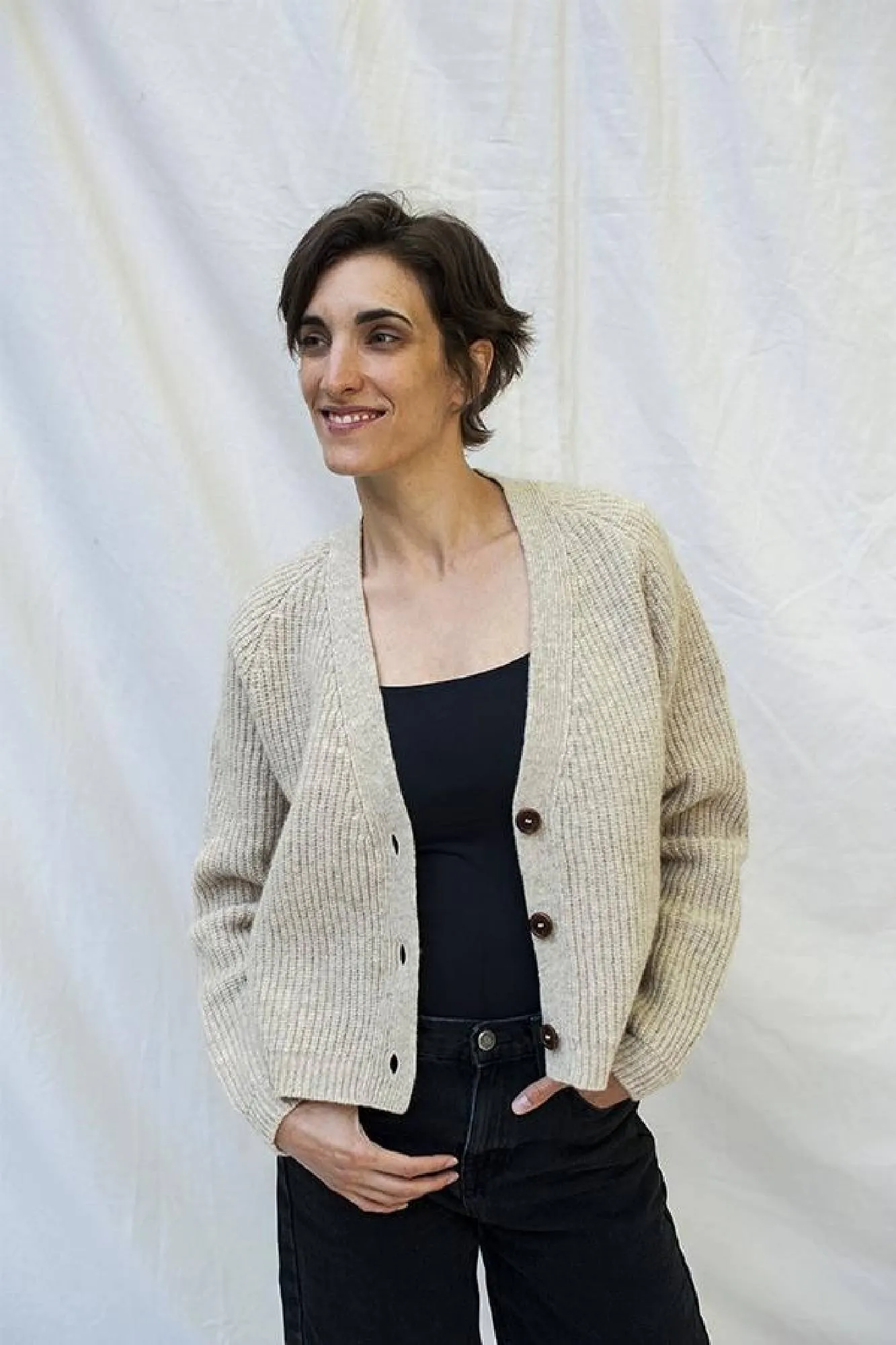 anna wool cardigan beige