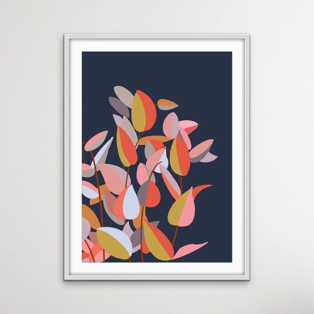 Autumn Colours - Blue Red Yellow Art Original Print