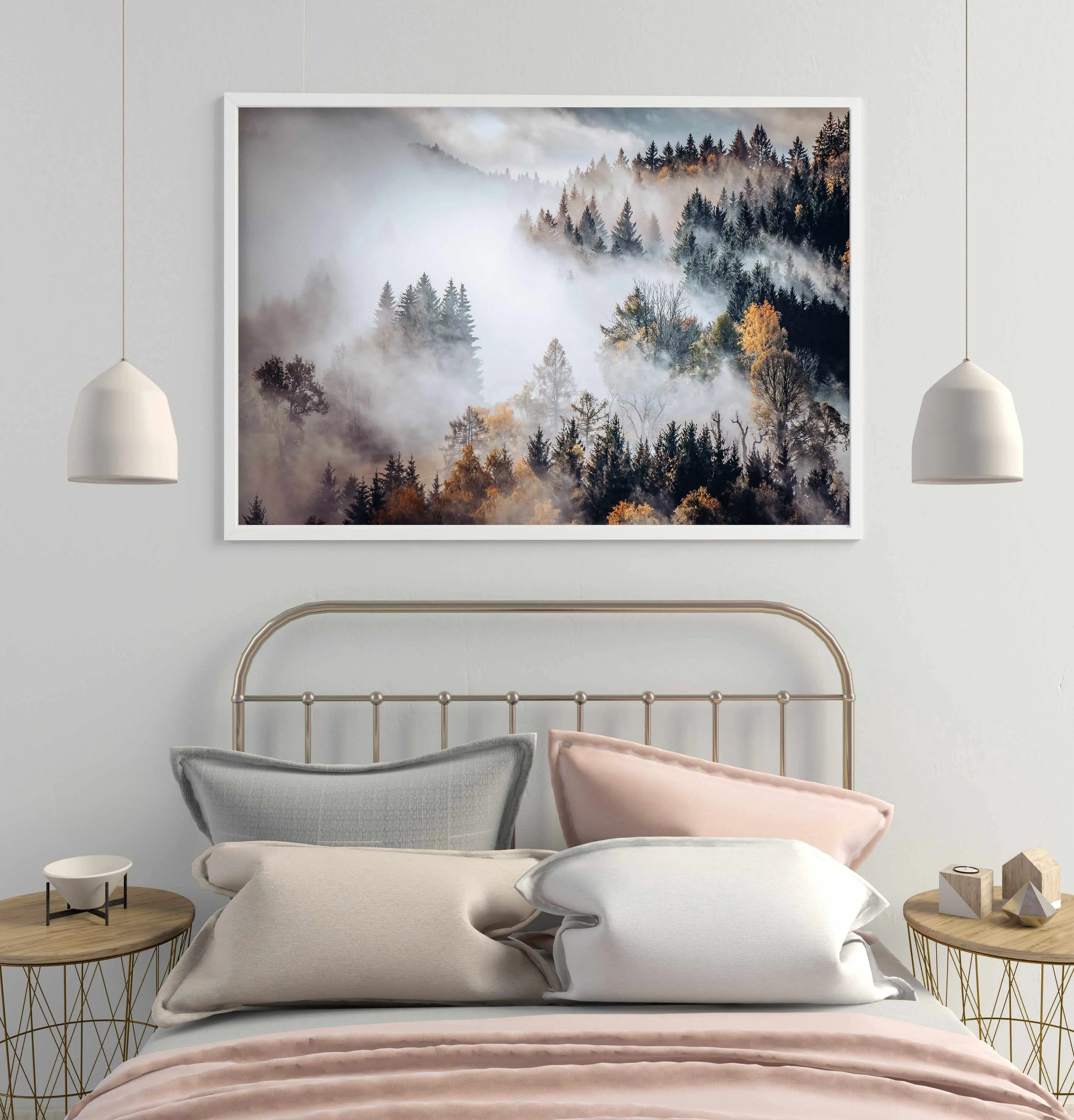 Autumn Forest Mist Art Print