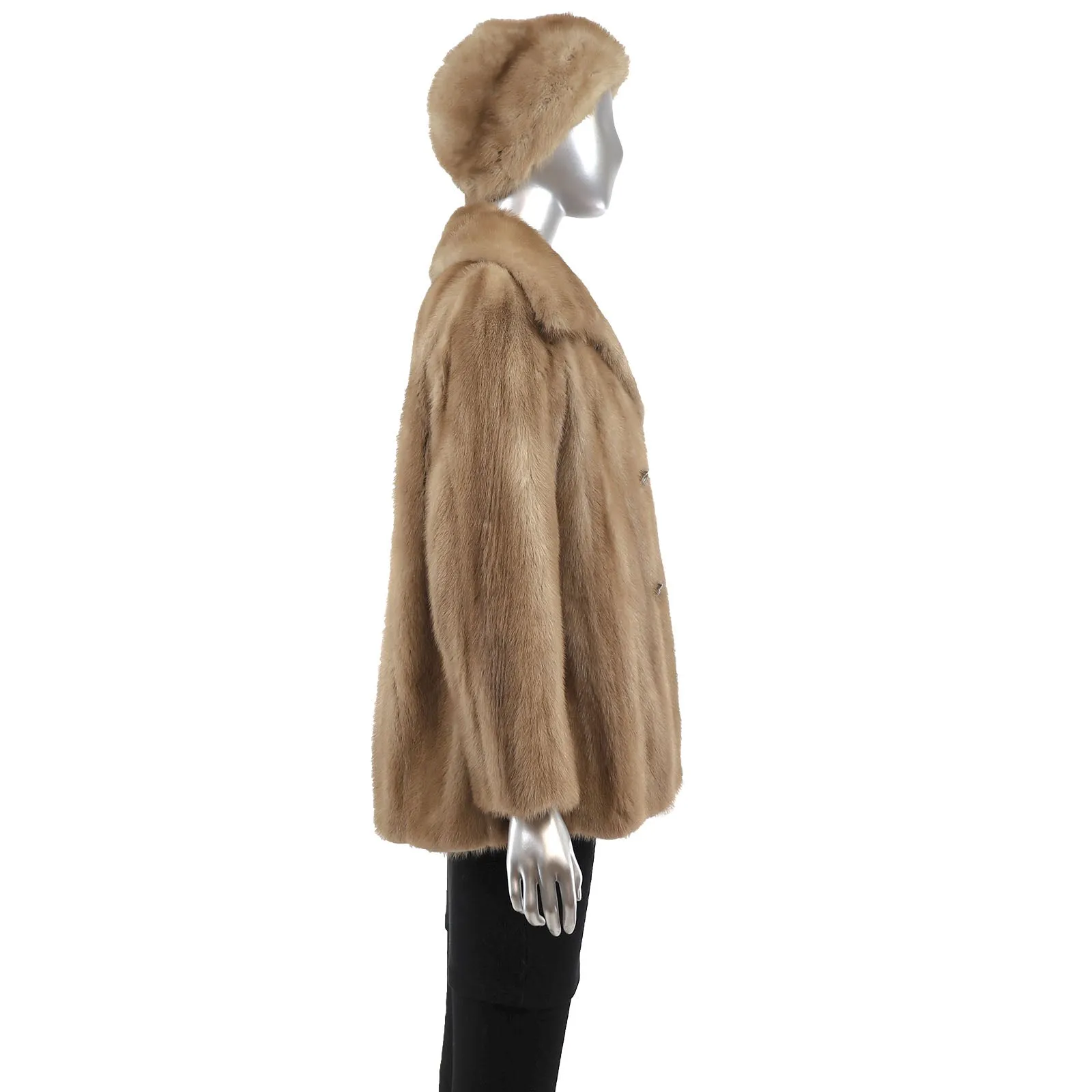 Autumn Haze Mink Jacket with Matching Hat- Size S-M