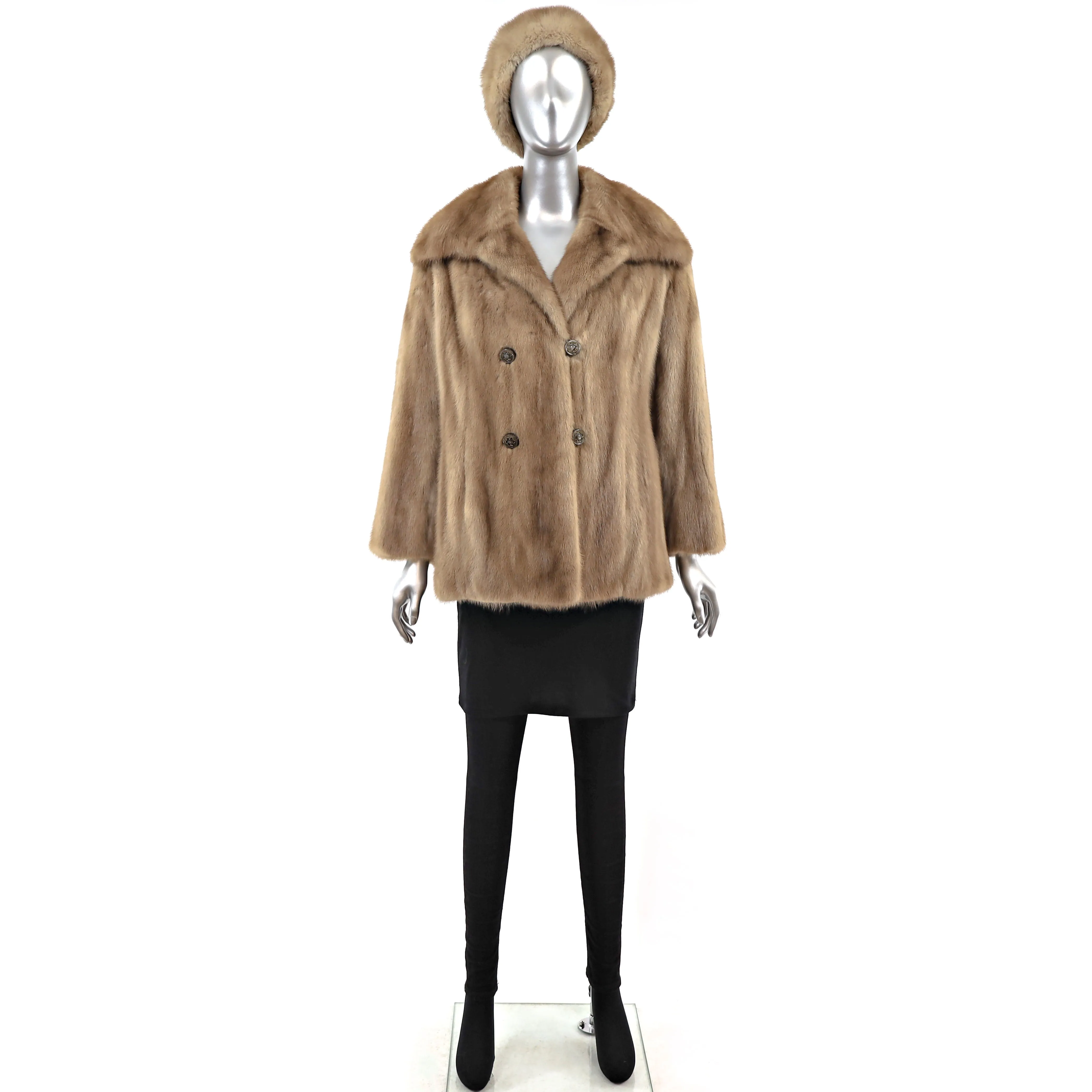 Autumn Haze Mink Jacket with Matching Hat- Size S-M