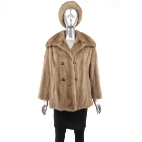 Autumn Haze Mink Jacket with Matching Hat- Size S-M