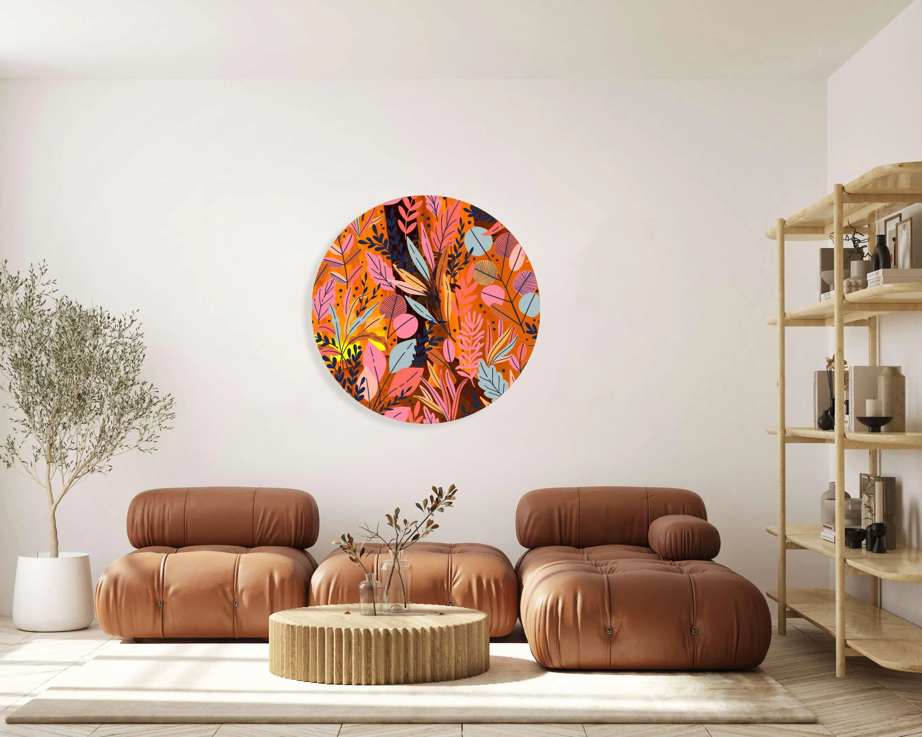 Autumn Leaves Printed Mirror Acrylic Circles