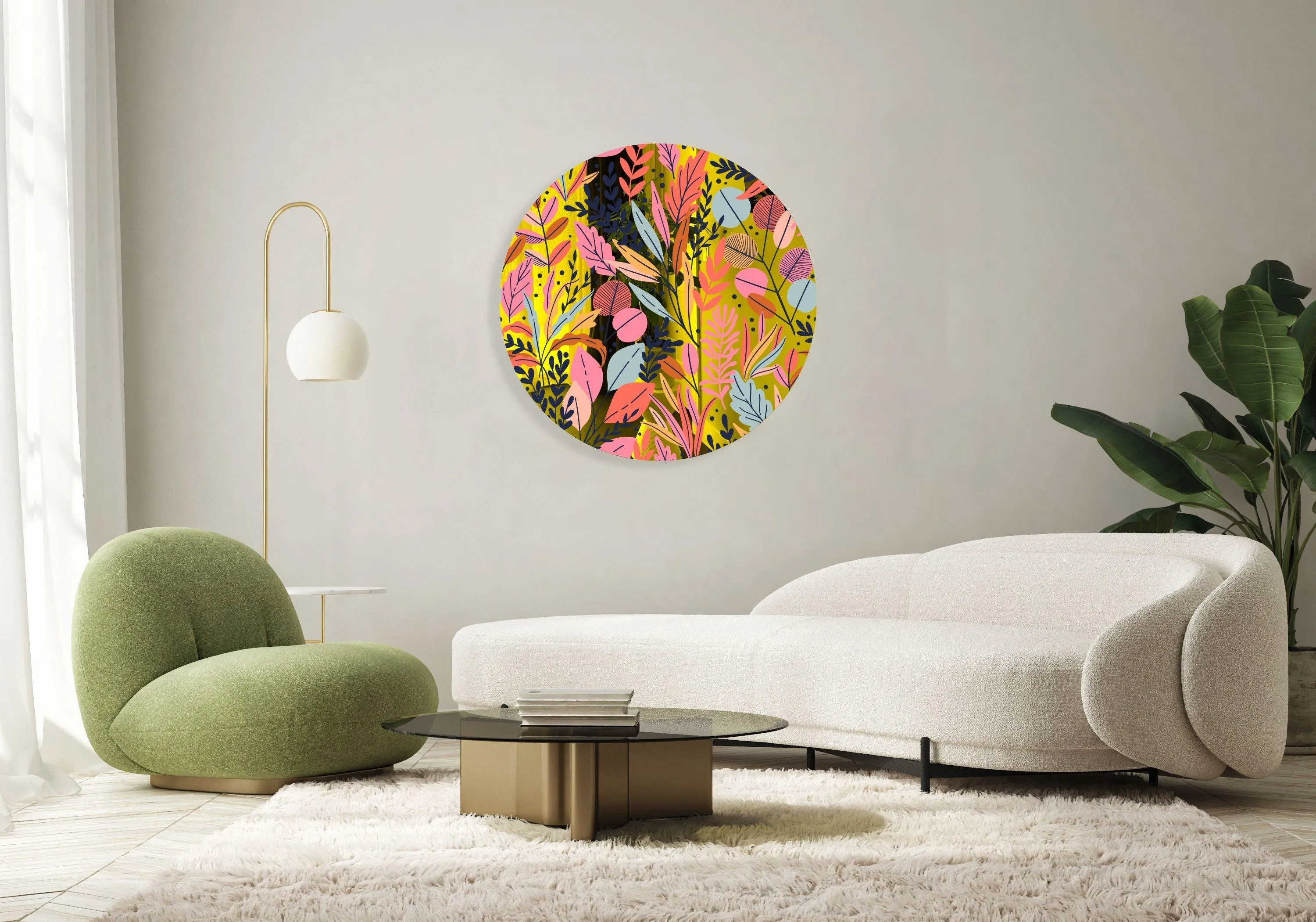 Autumn Leaves Printed Mirror Acrylic Circles