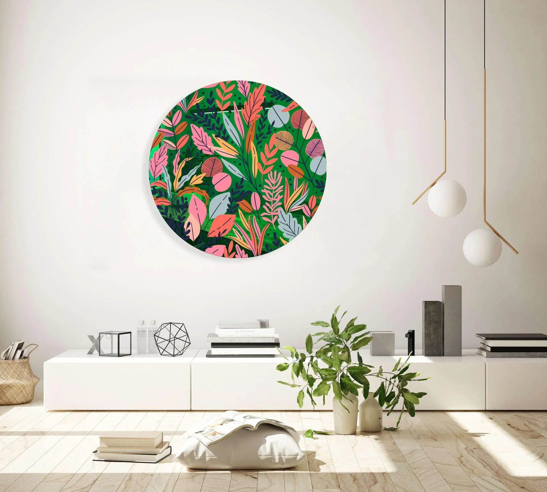 Autumn Leaves Printed Mirror Acrylic Circles