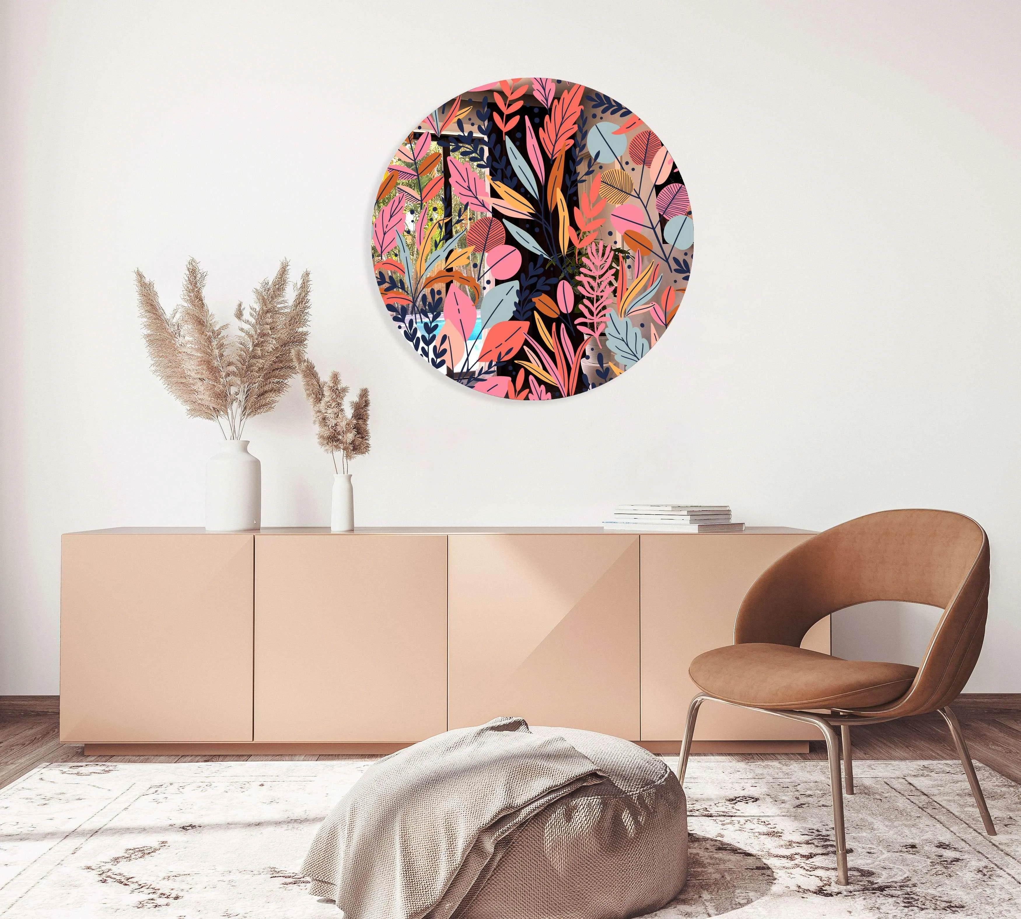 Autumn Leaves Printed Mirror Acrylic Circles