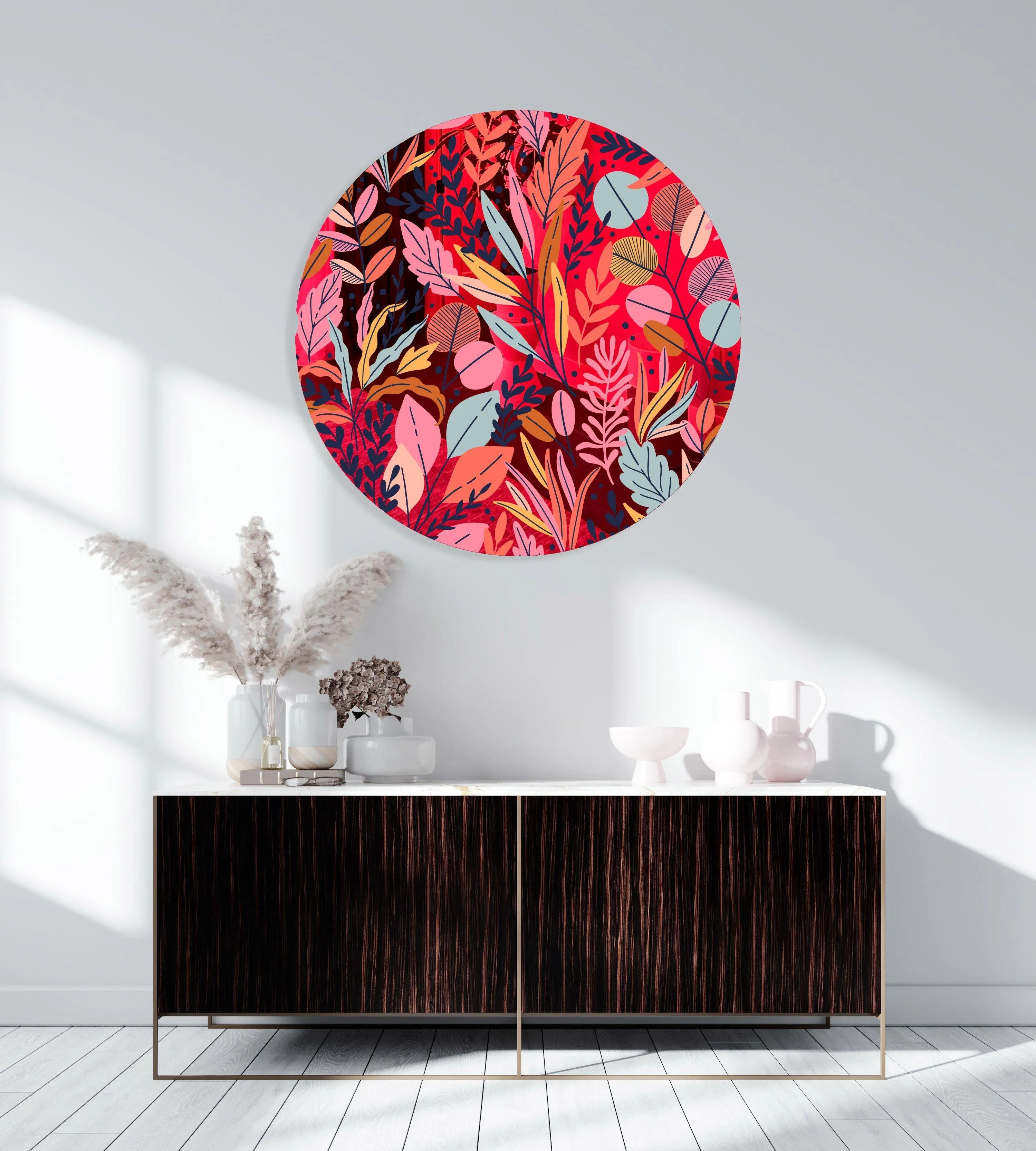 Autumn Leaves Printed Mirror Acrylic Circles