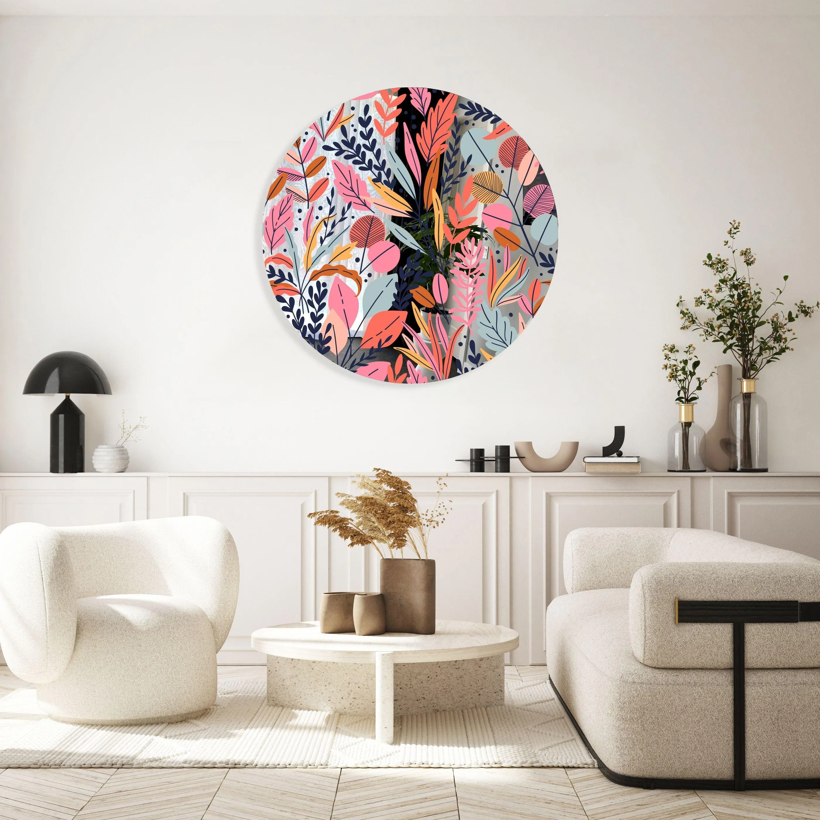 Autumn Leaves Printed Mirror Acrylic Circles