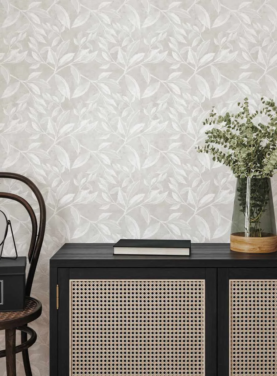 Autumn Leaves Wallpaper in Neutral