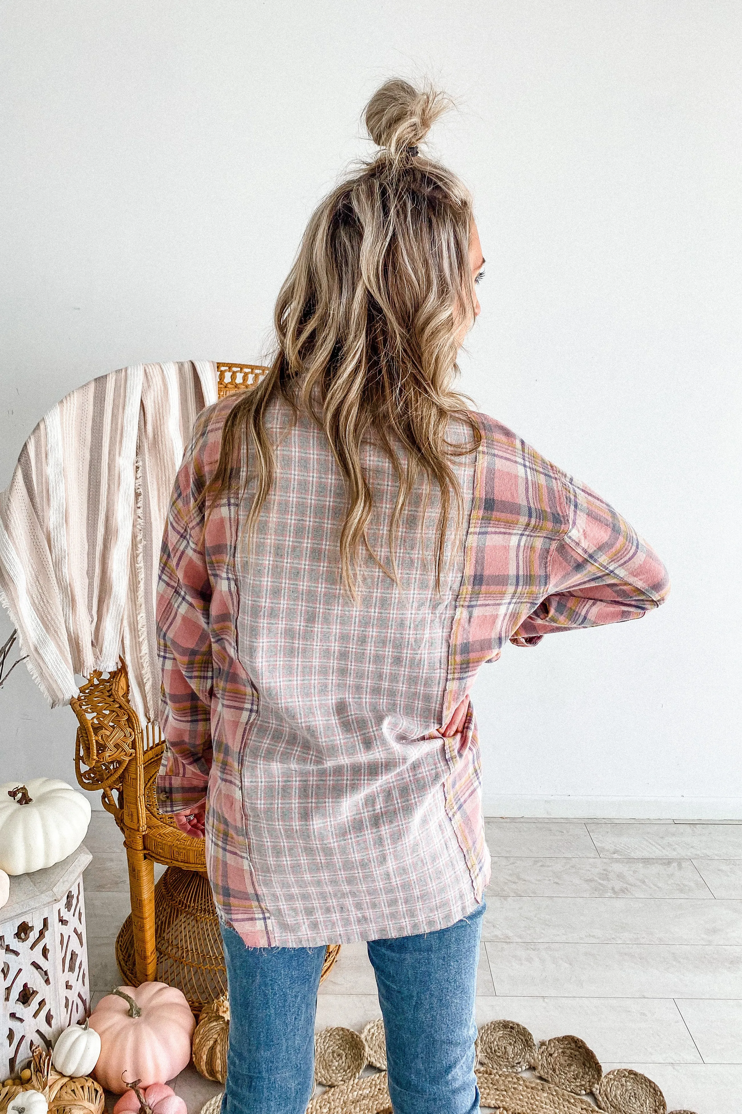 Autumn Pink Plaid Flannel | FINAL SALE