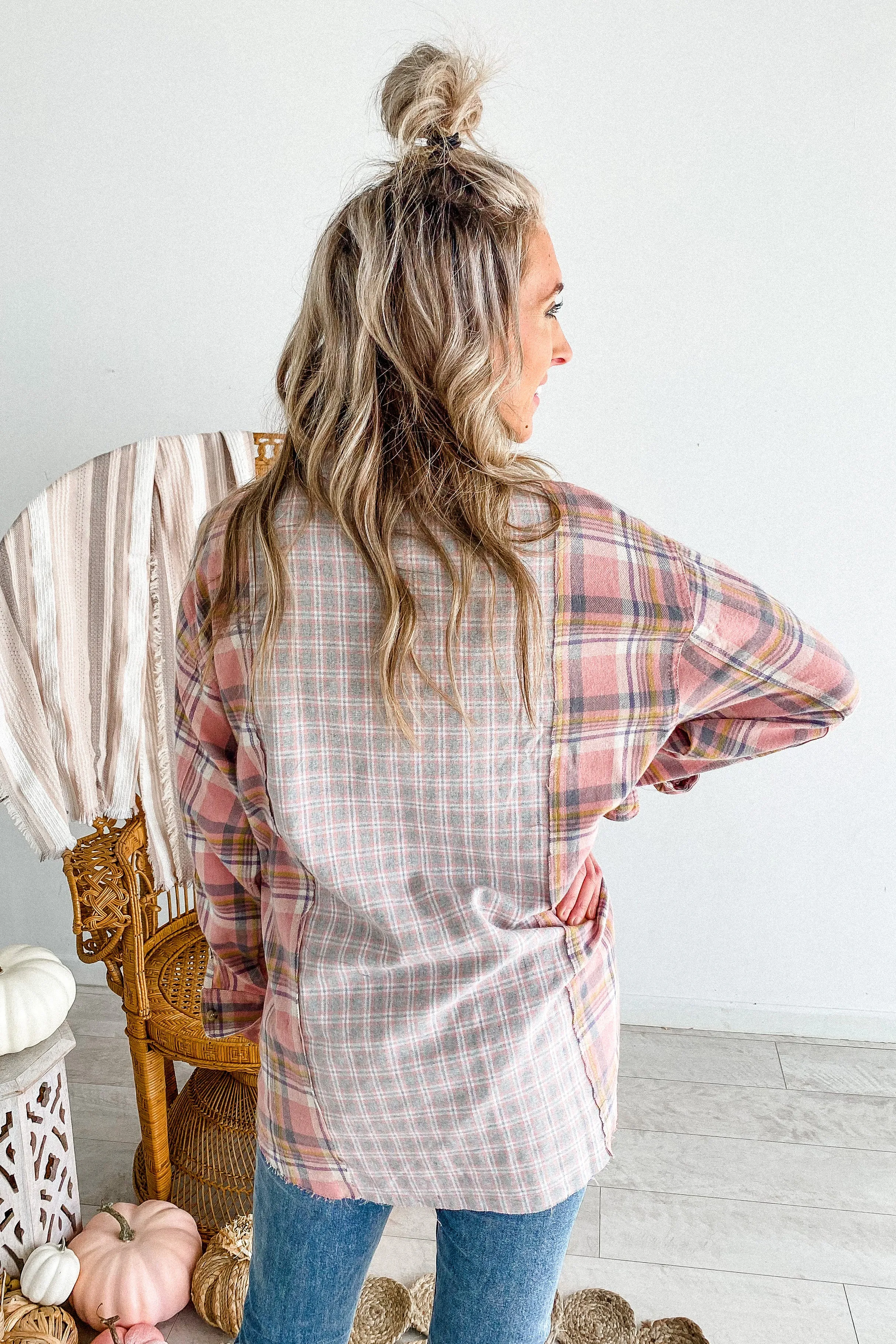 Autumn Pink Plaid Flannel | FINAL SALE