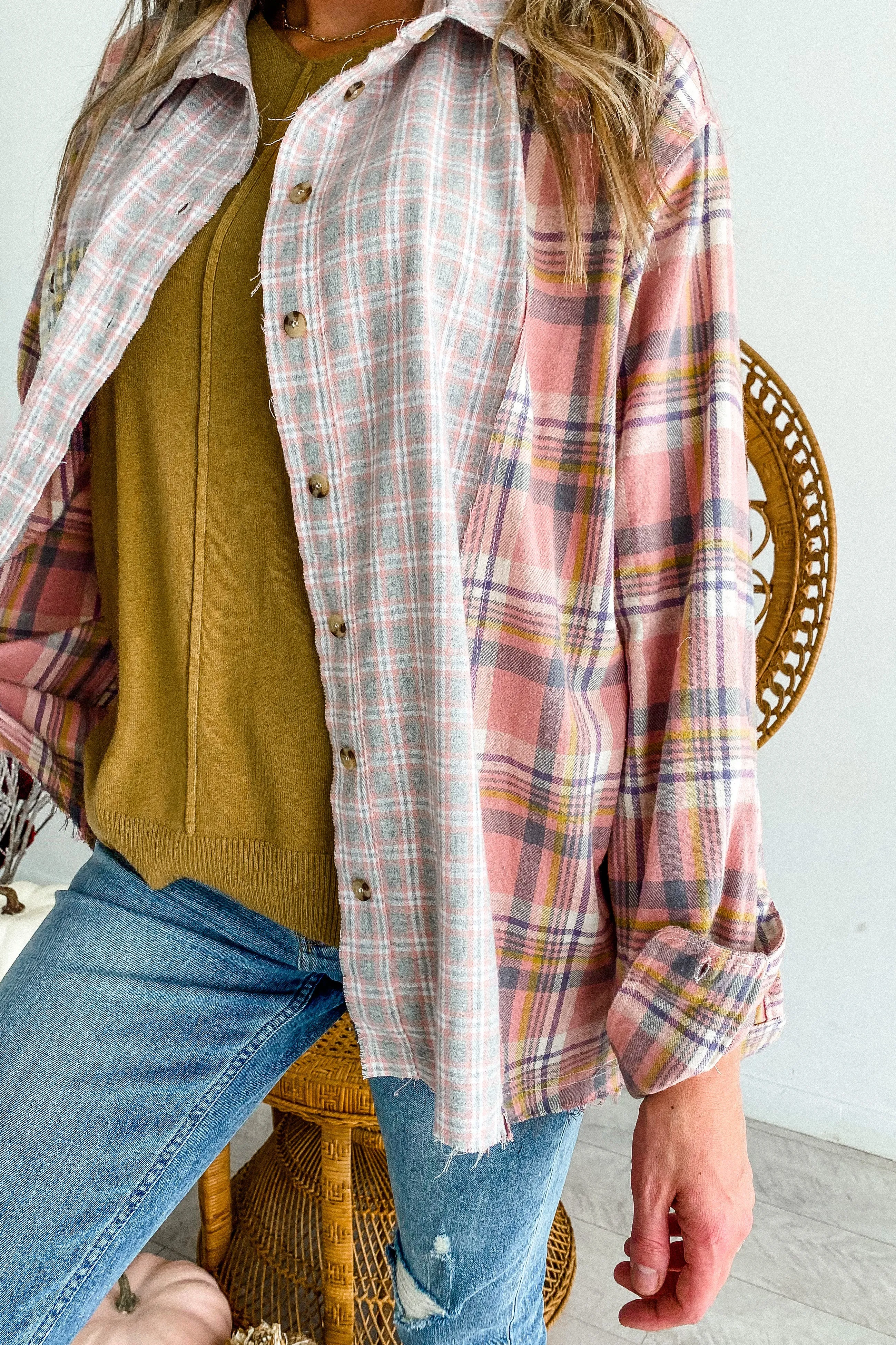 Autumn Pink Plaid Flannel | FINAL SALE