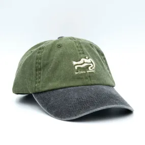 Autumn Pre Washed Canvas Two Tone Strapback Hat - Army