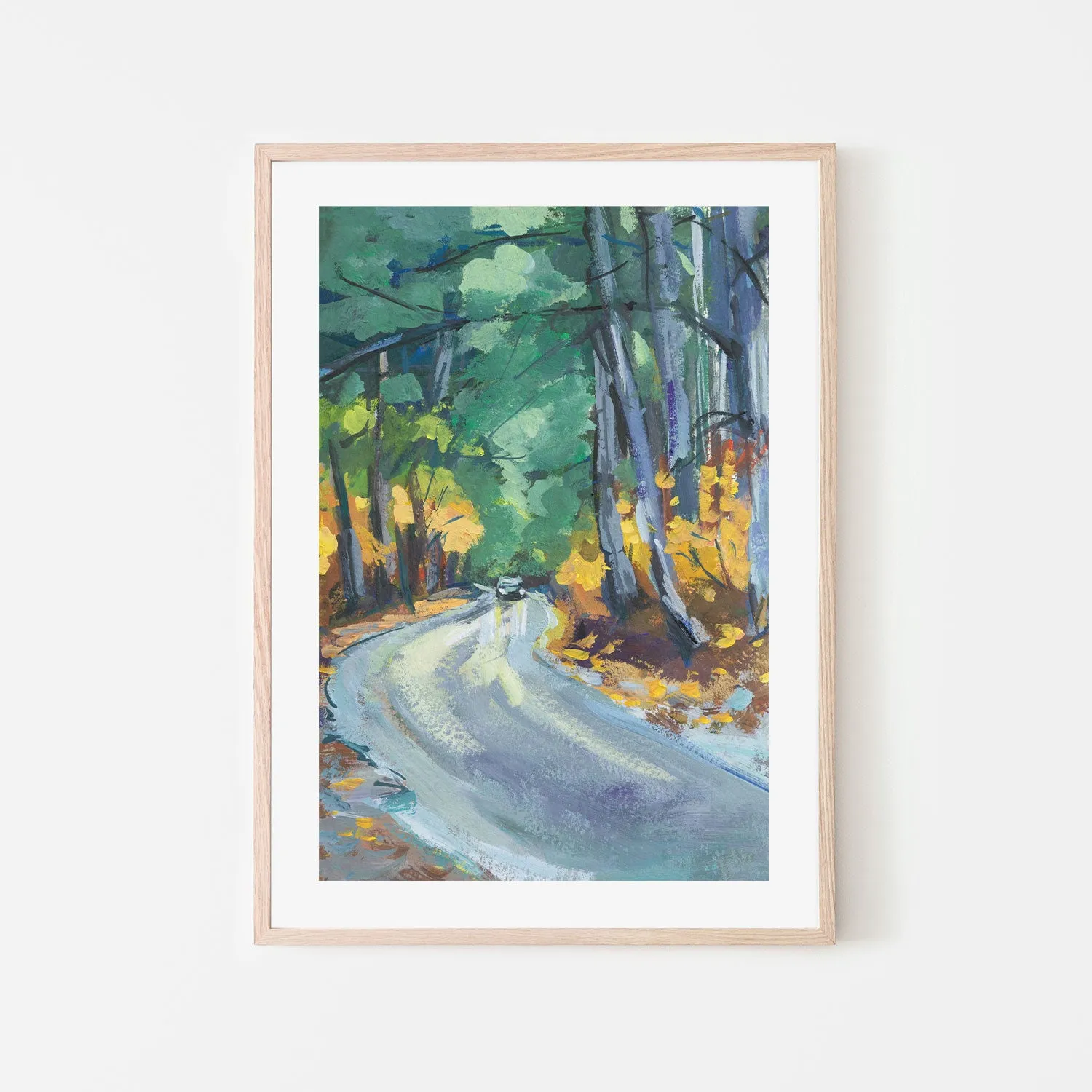 Autumn Roadtrip , Hand-painted Canvas