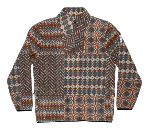 AUTUMN Vortex Half Zip Fleece Fair Isle Patchwork