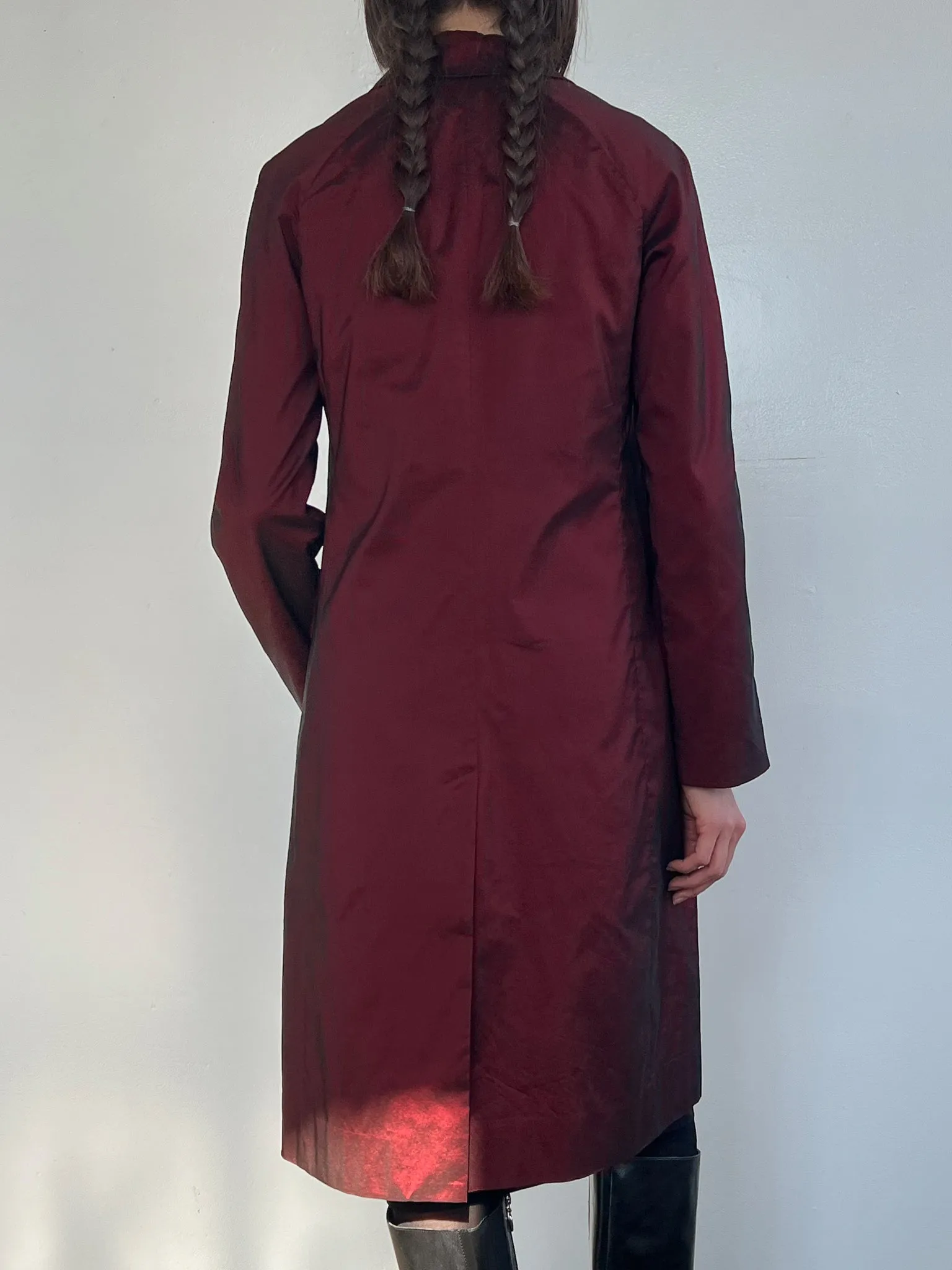 BCBG Crimson Sharkskin 90s Trench (XS)