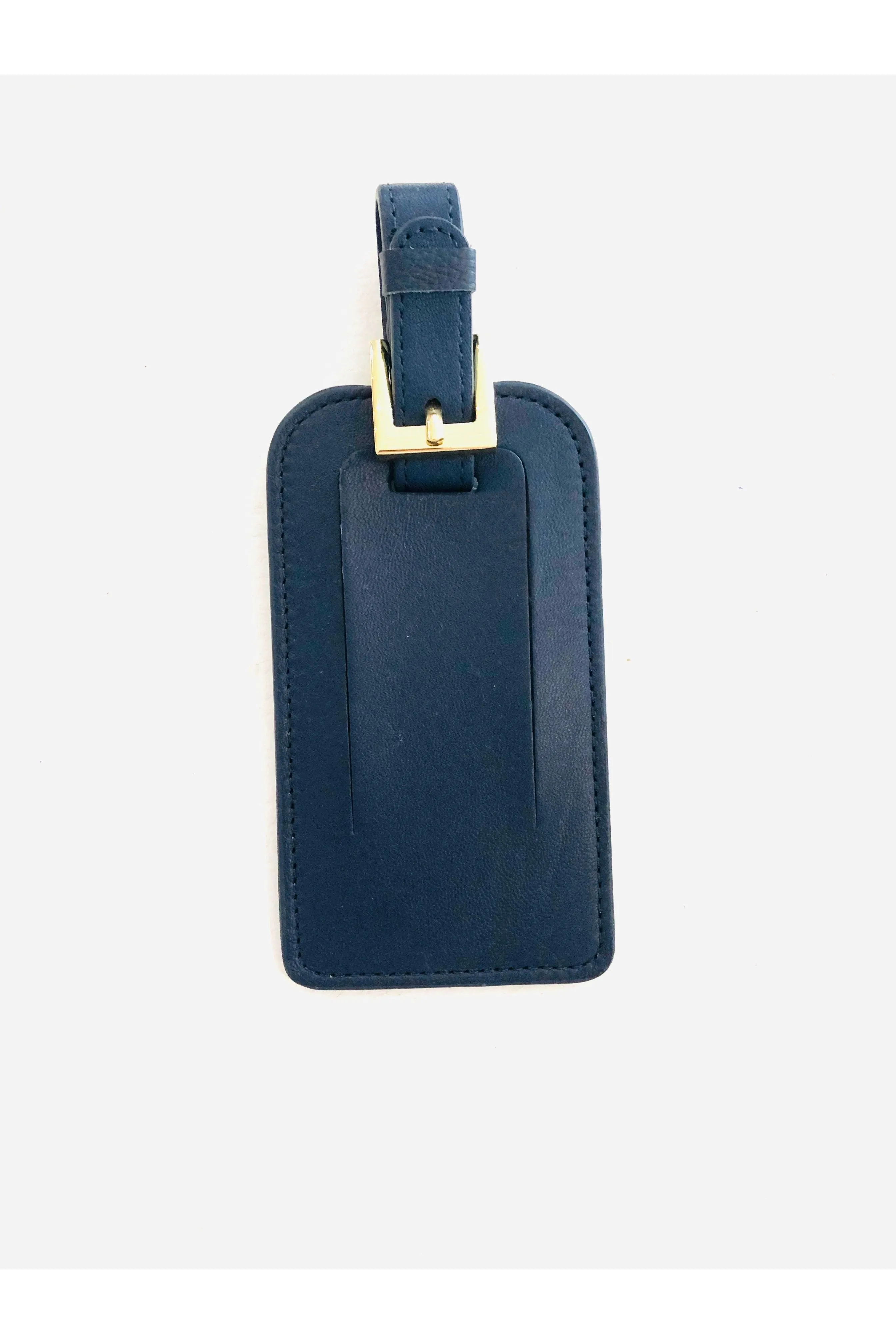 Blue Leather Luggage Tag