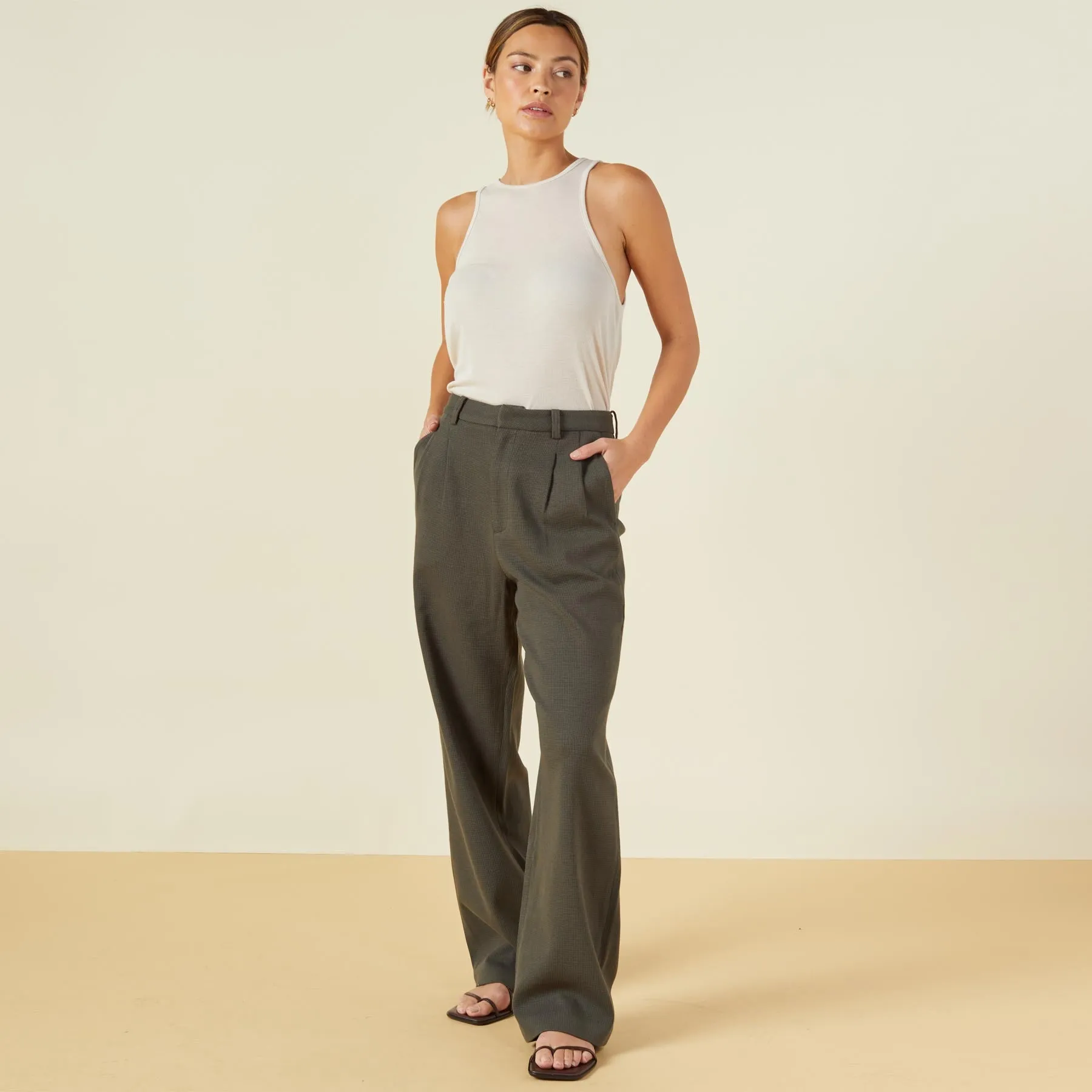 Bonded Thermal Pleated Pants