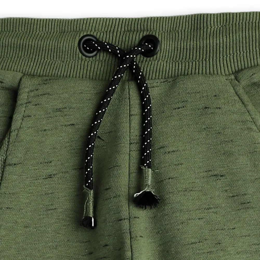 BOY'S FLEECE OLIVE PATCHY JOGGER