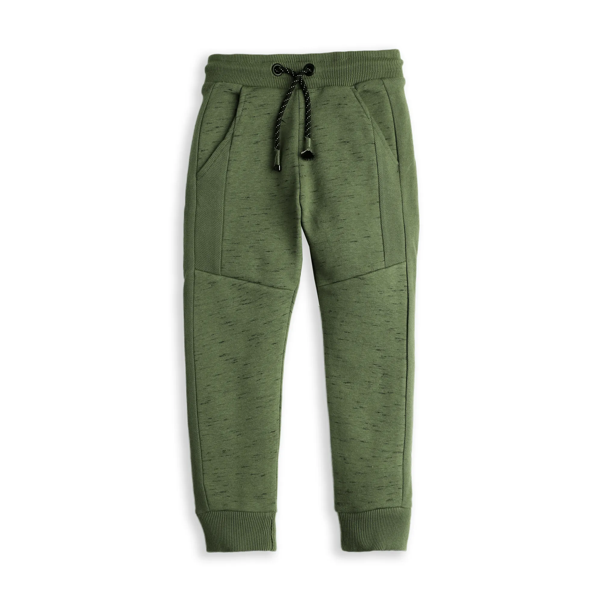 BOY'S FLEECE OLIVE PATCHY JOGGER