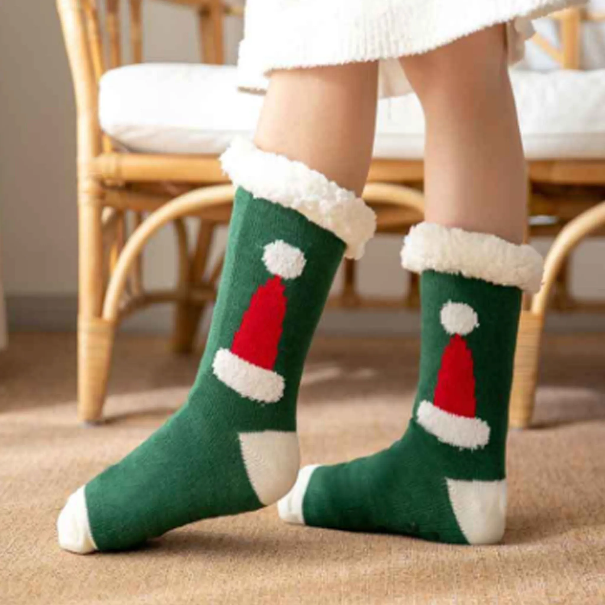 Christmas Thick Thermal Winter Sleeping Socks | Sherpa Lined Sock