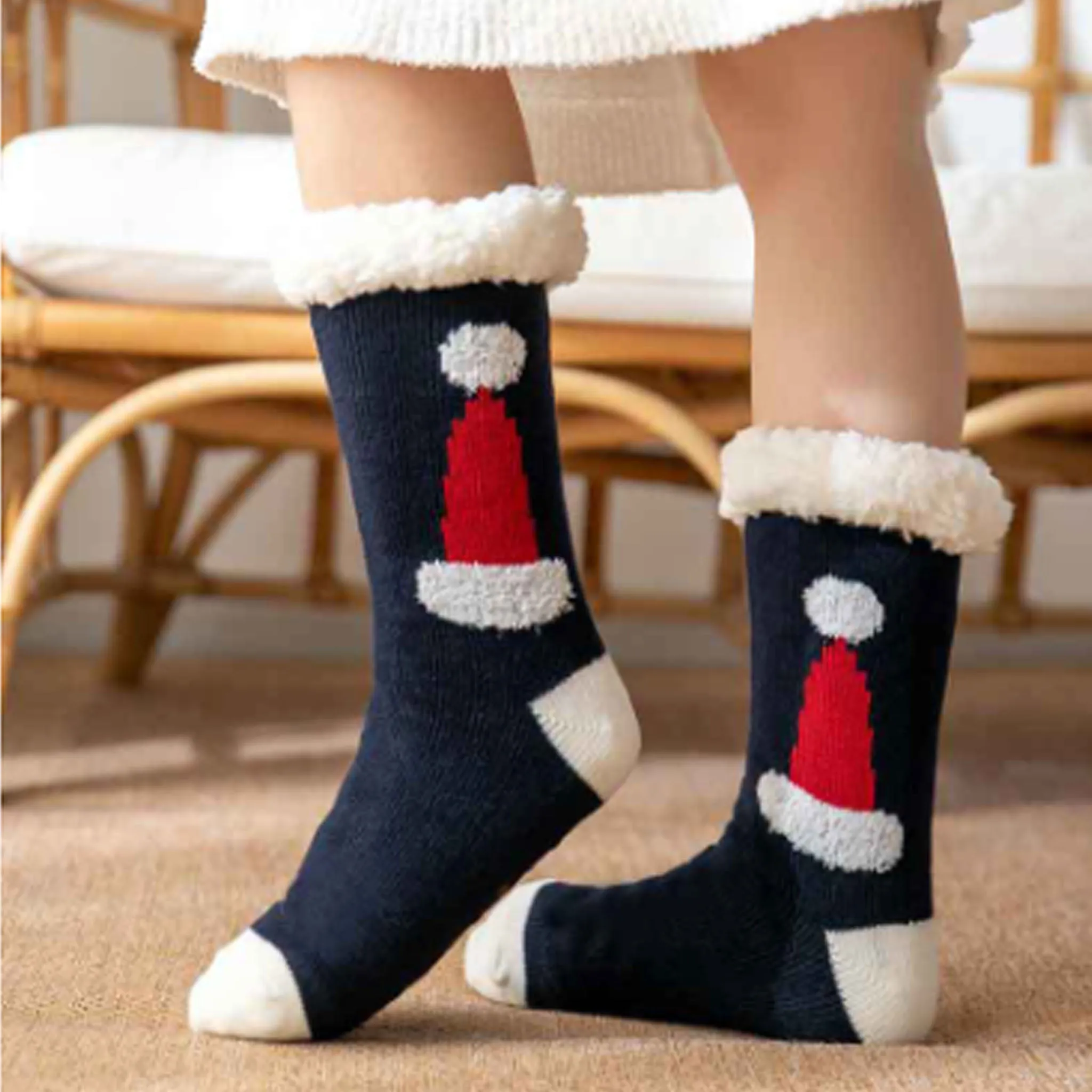 Christmas Thick Thermal Winter Sleeping Socks | Sherpa Lined Sock