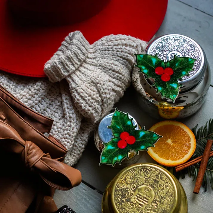 Christmas Winter Holly with Red Berries Nipple Pasties