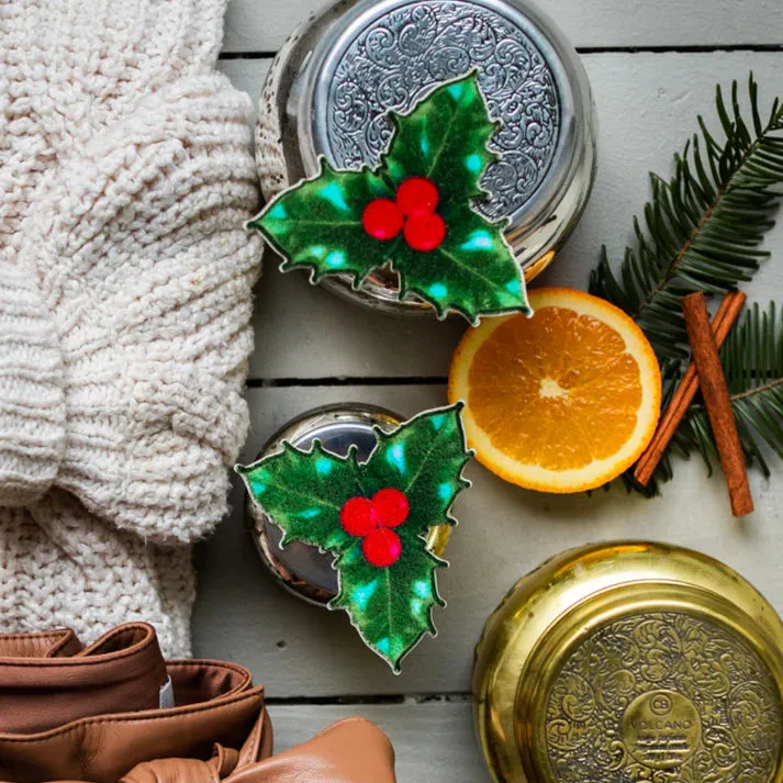 Christmas Winter Holly with Red Berries Nipple Pasties