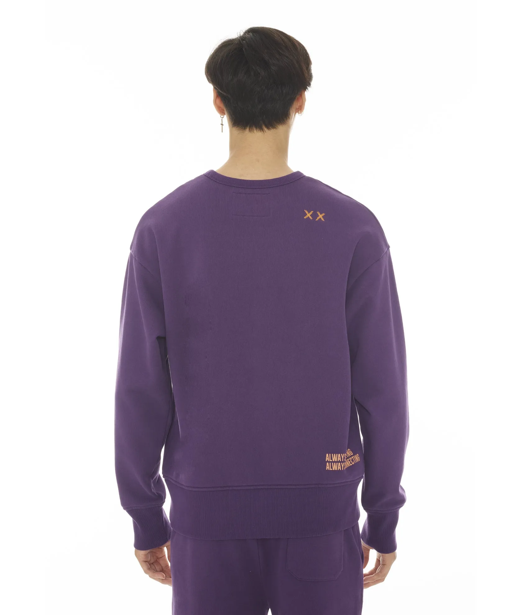 CREW NECK FLEECE IN ACAI