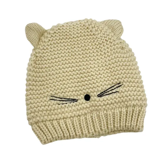 Crochet Cat Design Winter Hat for Kids