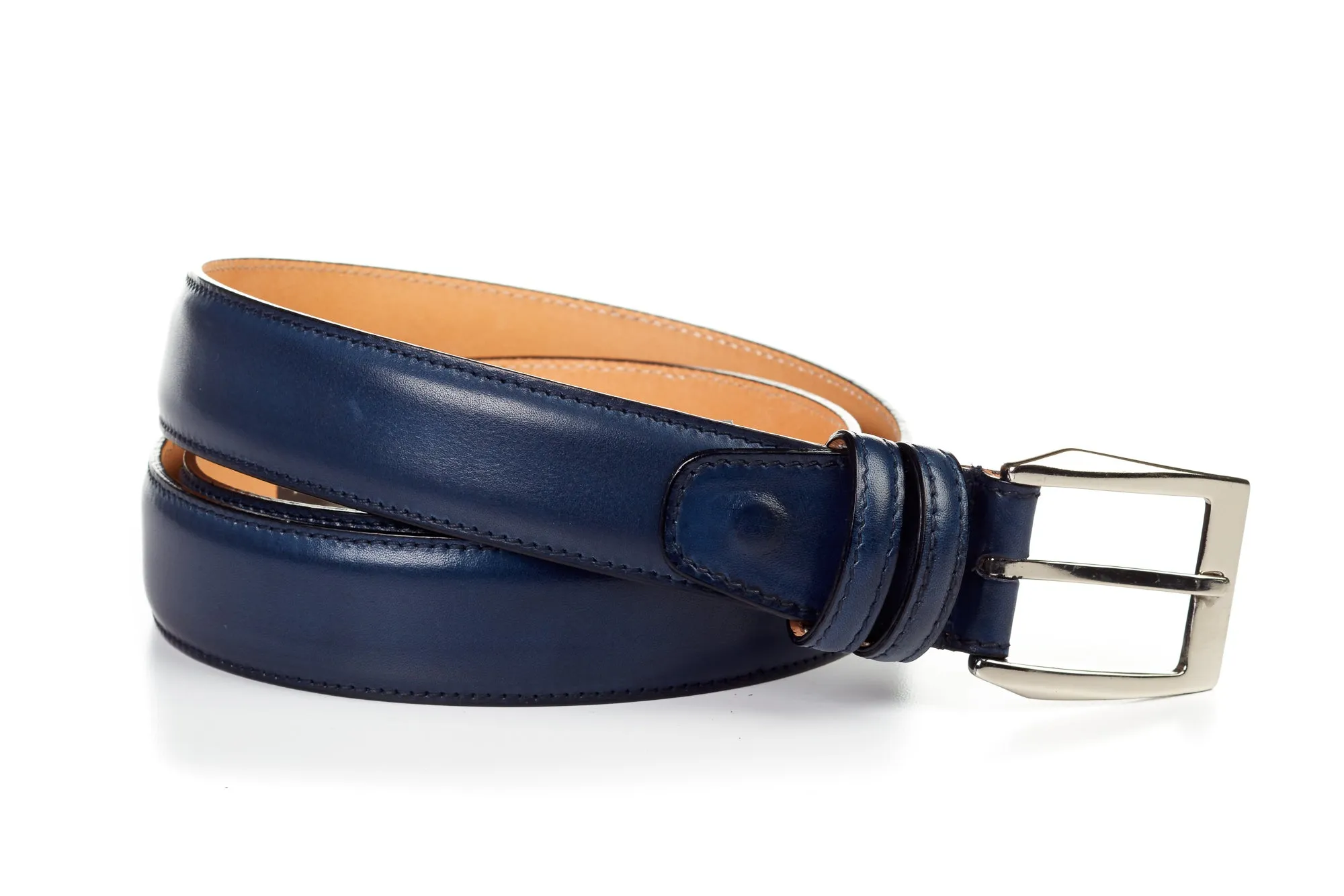 Dark Blue Leather Belt