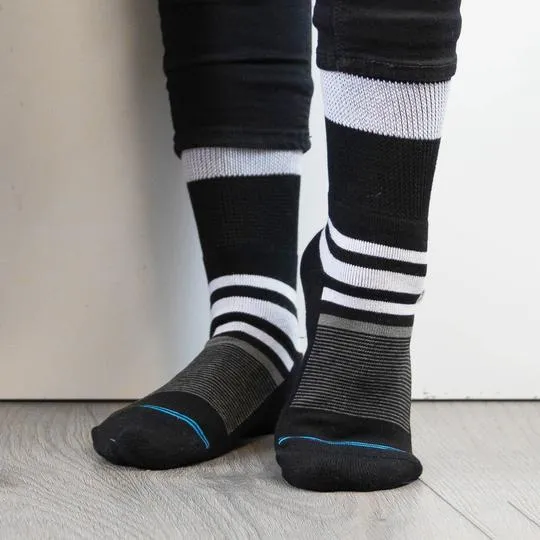 Diabetic Socks - Black Stripes