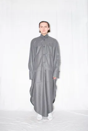 Elongated Wool Cloak Shirt