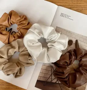 Faux Leather Scrunchie