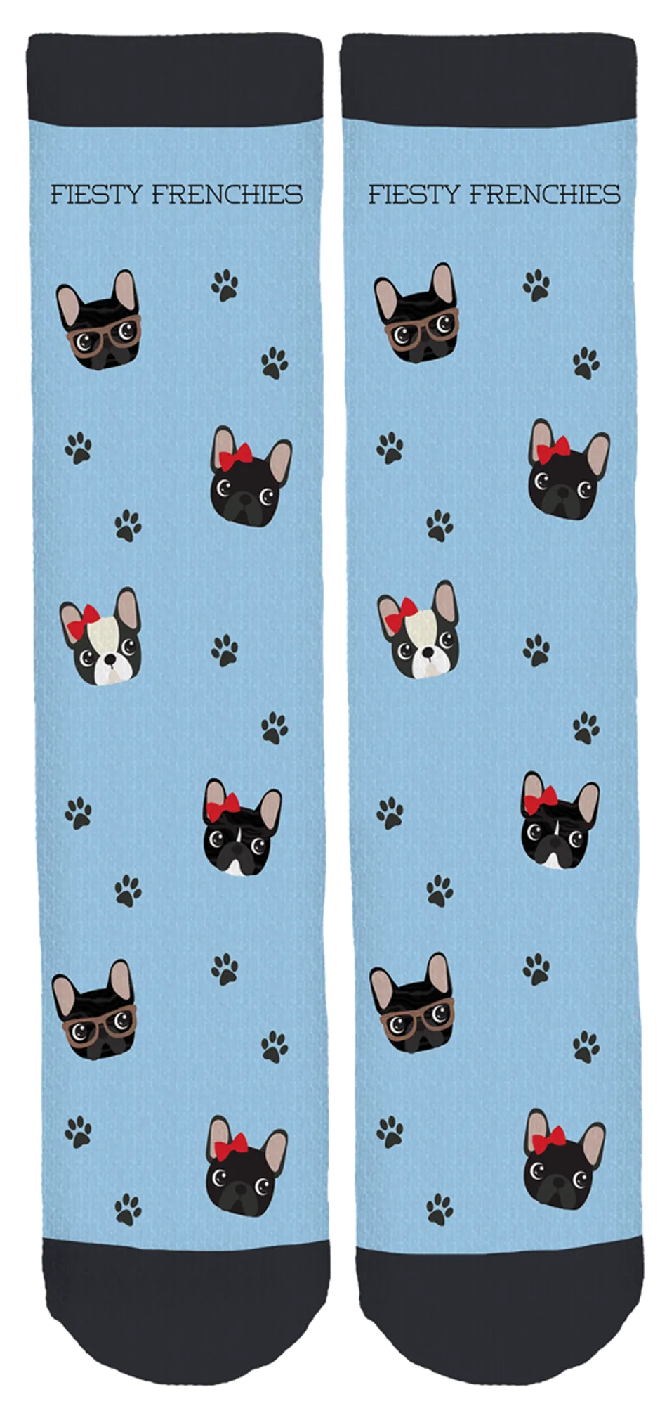 Fiesty Frenchies Crew Socks