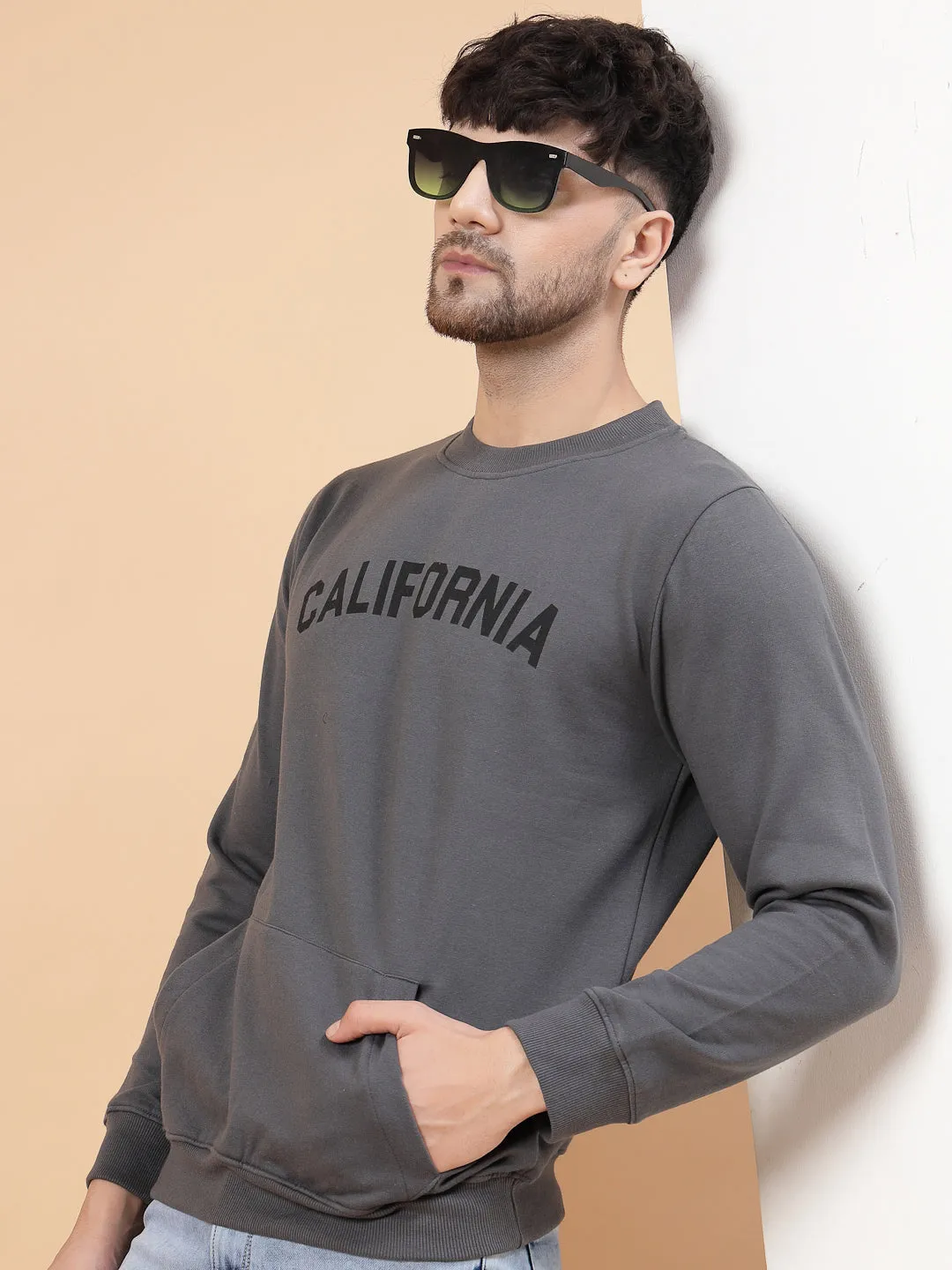 Fleece CALIFORNIA Printed Sweatshirt-Full