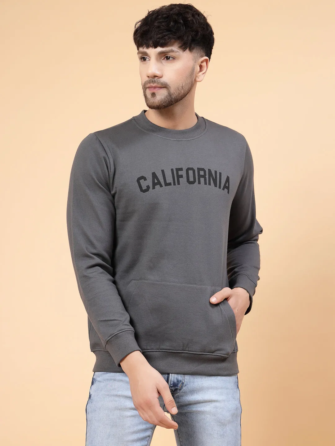 Fleece CALIFORNIA Printed Sweatshirt-Full