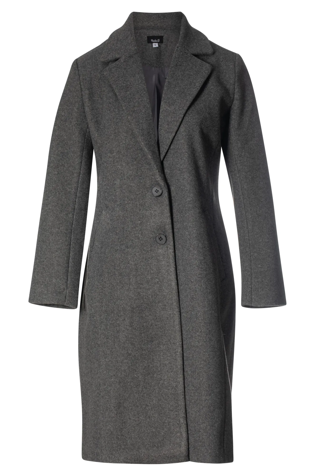 Fully lined Long Coat | Pewter Marle | 8022ZZ