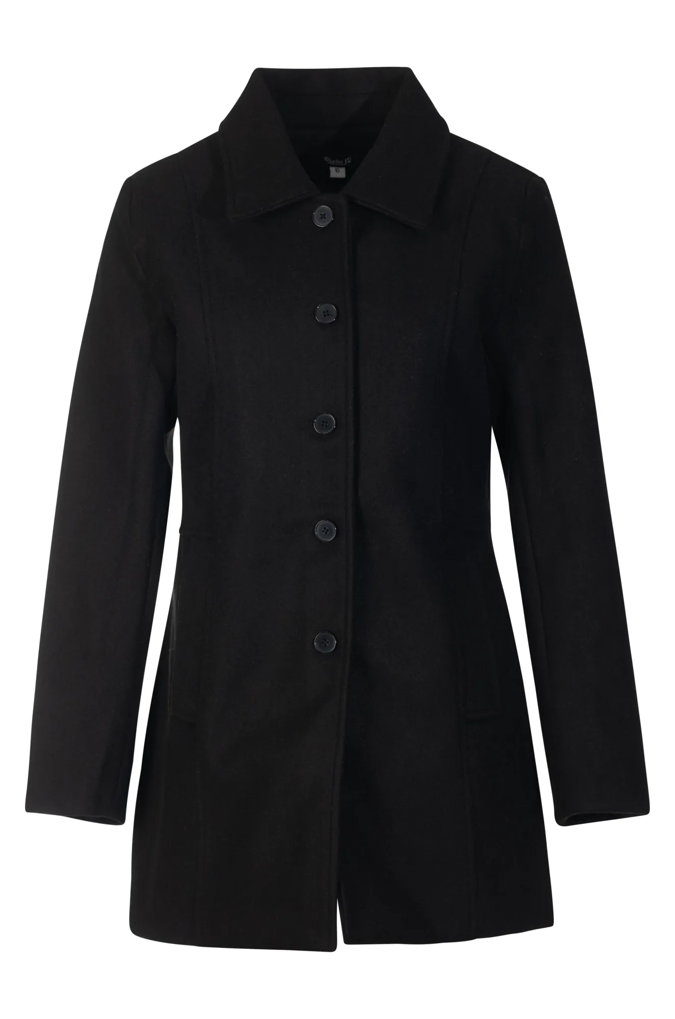 Fully lined Short Coat | Black | 8021ZZ