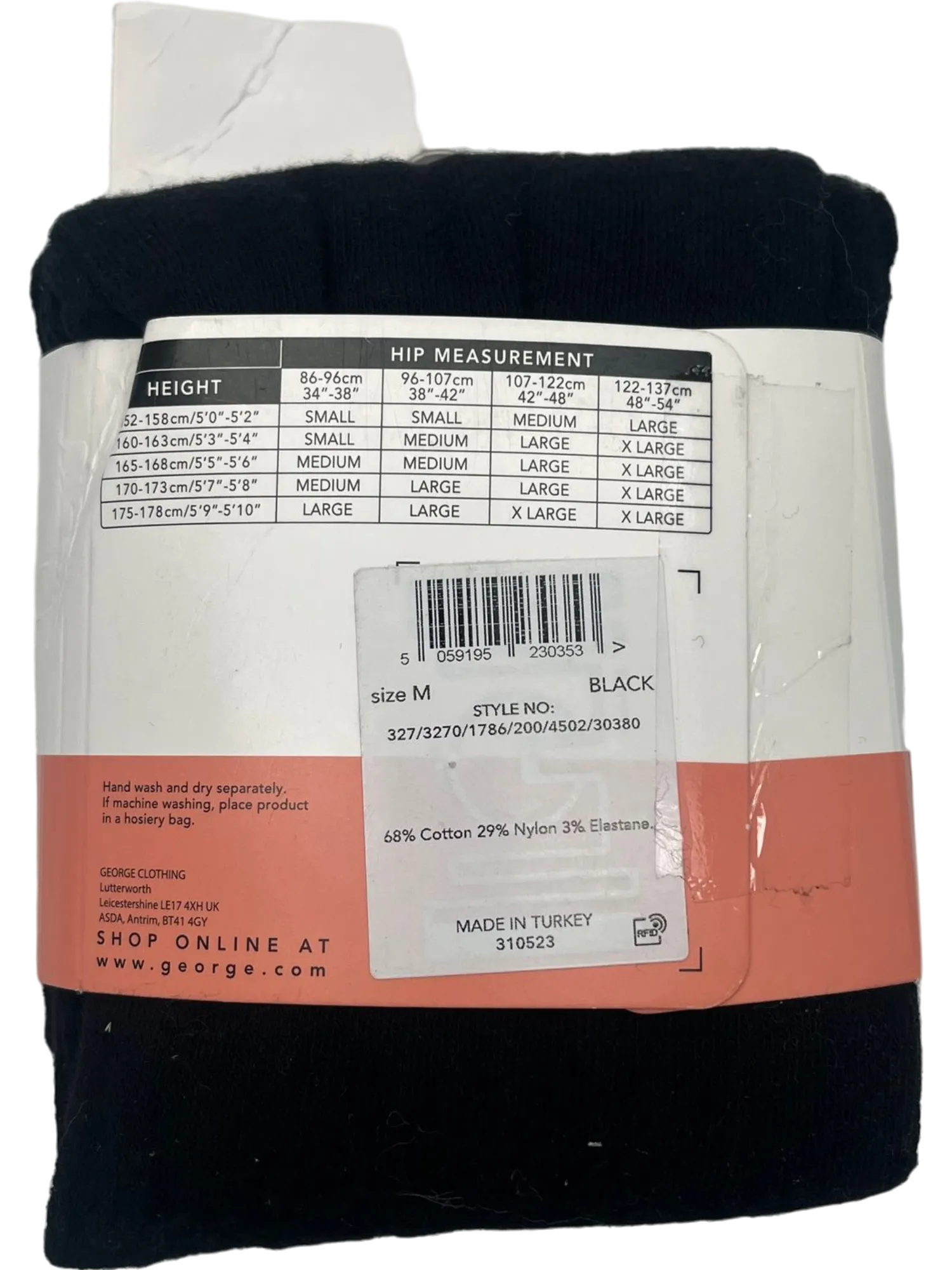 George Black Thermal Cotton Soft Tights BNWT UK M