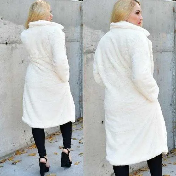 GIA Cream Faux Fur Coat