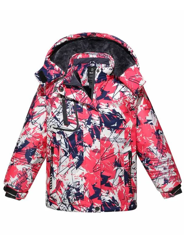 Girls Hooded Ski Fleece Winter Jacket