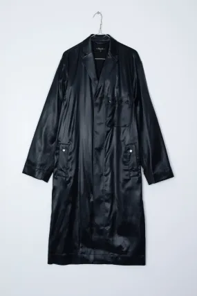 Lacquered Tailored Car Coat with Side Slits - Chic & Stylish Outerwear