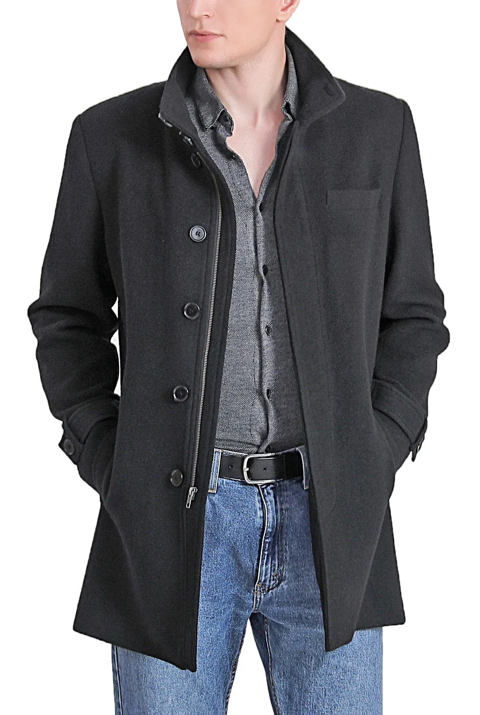 Landing Leathers Men Owen Wool Blend Car Coat